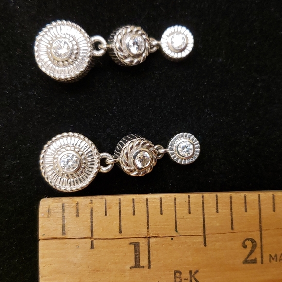Judith Ripka sterling dangle earrings - Picture 3 of 4
